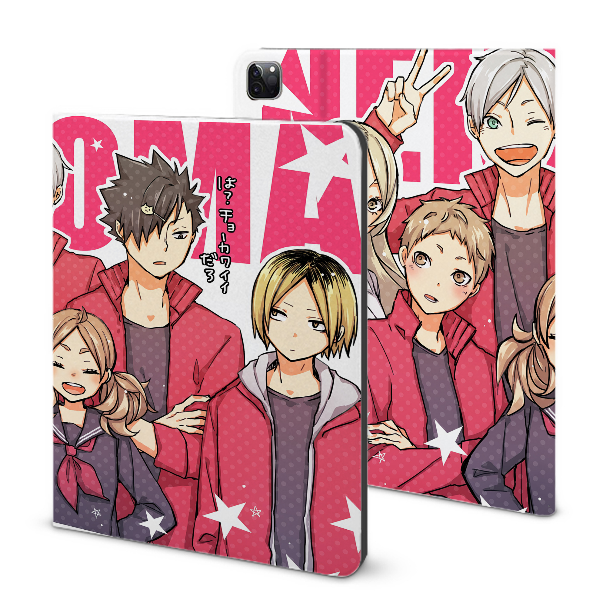 （画像用） ハイキュー!! Haikyu!! IPad ケース ブック型 PUレザー TPU 耐衝撃 軽量 薄型 ペン収納なし 全面保護 IPad 各モデル対応